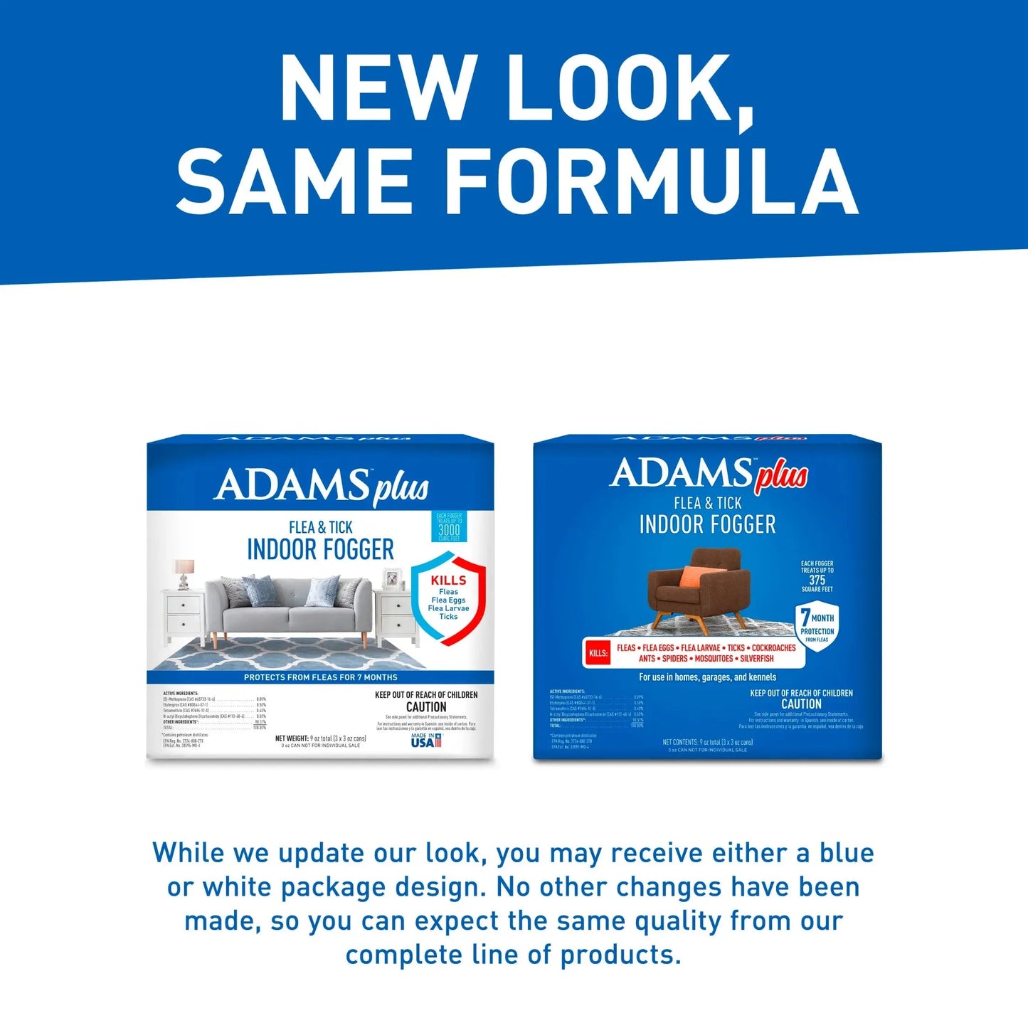 Adams Plus Flea & Tick Indoor Fogger - 3 Ounce Pack for Comprehensive Pest Control Adama