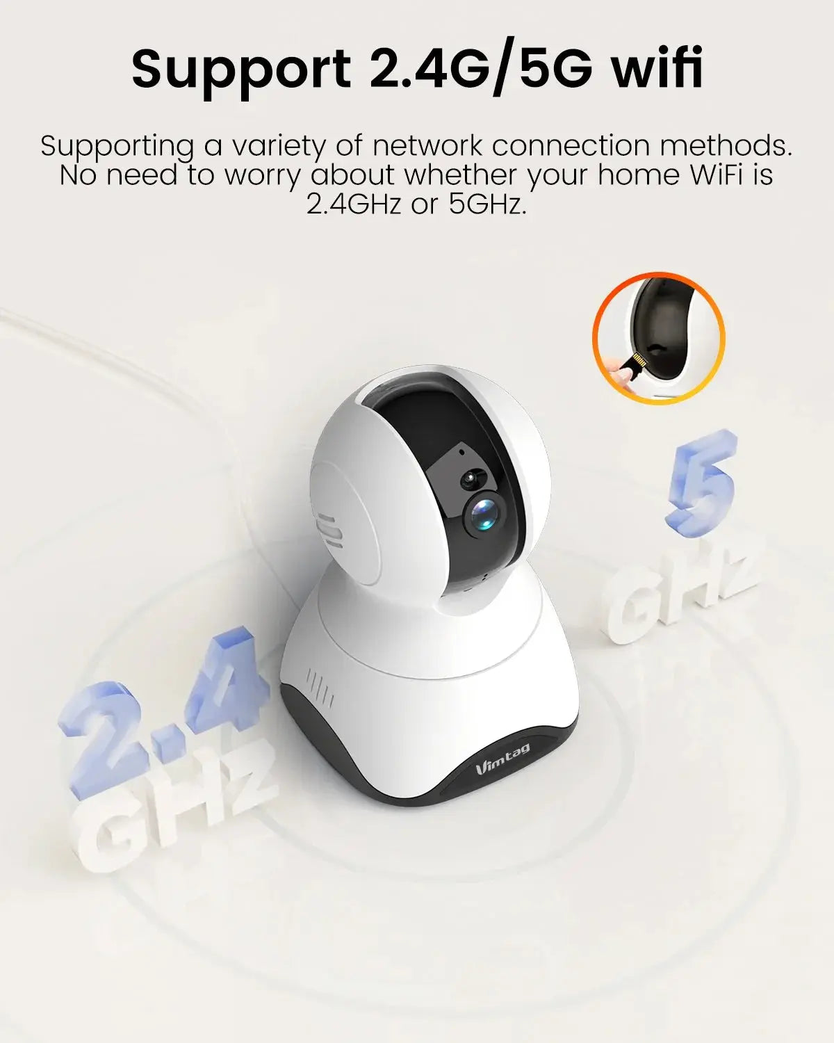 5G/2.4G Indoor Cameras for Home Security, 2.5K Pet Camera with Phone APP for Dog/Cat Vimtag