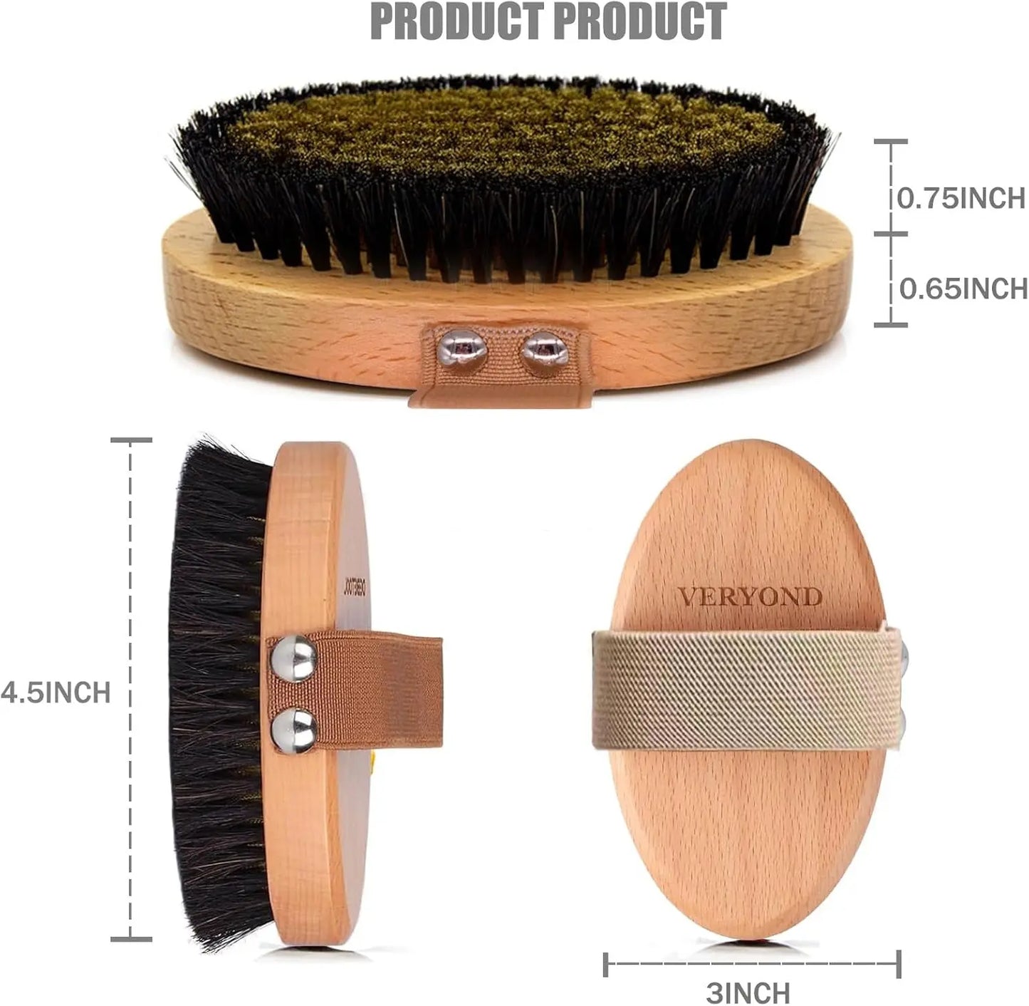 Copper Dry Brushing Body Brush with Ion Charged Bristles Dry Brush for Lymphatic Drainage, Exfoliating Body Brushs,Reduce Stress Veryond