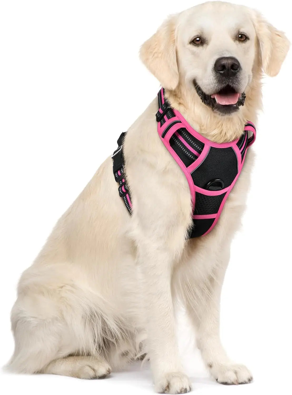 GLOBEGOU CO.,LTD Rabbitgoo Large Dog Harness No Pull Adjustable Soft Padded Vest Reflective Oxford Material Red Plaid Dual Leash Clips - Animals & Pet Supplies > Pet Supplies > Pet Collars & Harnesses Dog