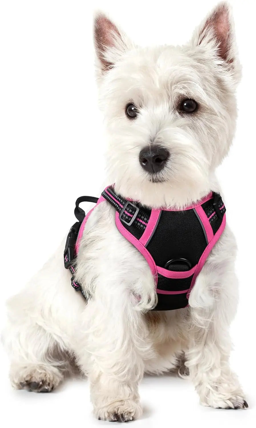 GLOBEGOU CO.,LTD Rabbitgoo Large Dog Harness No Pull Adjustable Soft Padded Vest Reflective Oxford Material Red Plaid Dual Leash Clips - Animals & Pet Supplies > Pet Supplies > Pet Collars & Harnesses Dog