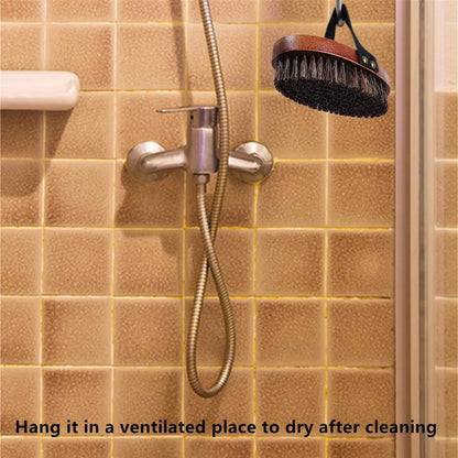 YIOYOODA YIOYOODA Natural Horsehair Dry Brush With Ergonomic Wooden Handle For Exfoliating Body Skin Health And Lymphatic Support - Sporting Goods > Outdoor Recreation > Equestrian > Horse Care > Horse Grooming > Horse Grooming Combs, Brushes & Mitts Equine