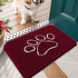OLANLY OLANLY Ultra Absorbent Chenille Door Mat For Pets 24x16 Inches Non Slip Washable Entryway Mat Beige Paw Print Design - Animals & Pet Supplies > Pet Supplies