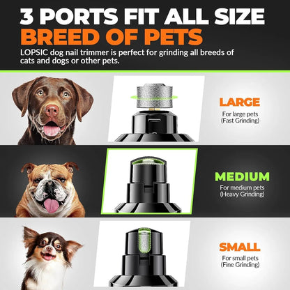 Shenzhen Sanqi Technology Co., Ltd LOPSIC Whisper Quiet Dog Nail Grinder Rechargeable Trimmer With 2 LED Lights And 3 Grinding Wheels For Safe Nail Care - Animals & Pet Supplies > Pet Supplies > Pet Grooming Supplies Dog