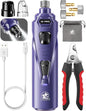 Shenzhen Sanqi Technology Co., Ltd LOPSIC Whisper Quiet Dog Nail Grinder Rechargeable Trimmer With 2 LED Lights And 3 Grinding Wheels For Safe Nail Care - Animals & Pet Supplies > Pet Supplies > Pet Grooming Supplies Dog
