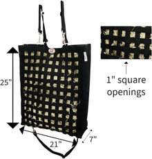 Paris Tack Premium Slow Feed Horse Hay Bag Holds 2 To 3 Flakes With 1.75 Inch Square Openings For Timothy Orchard Alfalfa - Sporting Goods > Outdoor Recreation > Equestrian > Horse Care > Horse Feed Equine