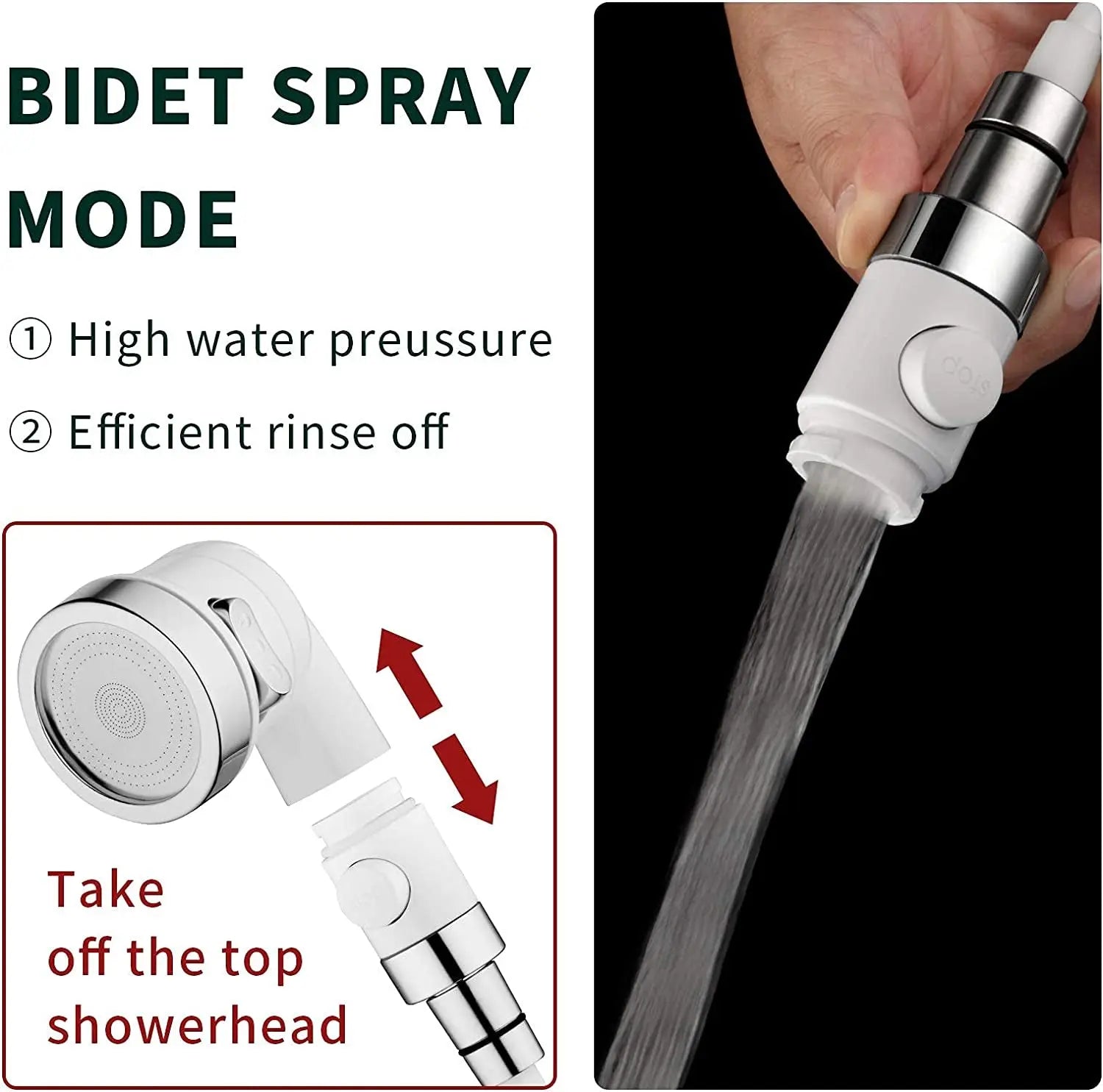 Sink Faucet Sprayer Attachment, Shower Head Attaches to Tub Faucet, Dog Bathing Hose Shower Set for Laundry Bathroom Kitchen Excel Pets