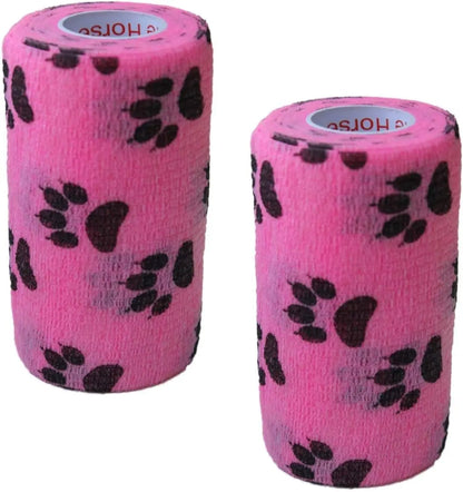 Prairie Horse Supply Bulk Pack 4 Inch Veterinary Wrap Tape Prairie Horse Self Adhesive Vet Wrap With Colorful Designs 5 Yard Roll - Animals & Pet Supplies > Pet Supplies > Pet Medical Tape & Bandages Equine