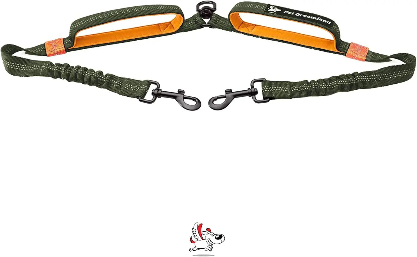 Unleash the Fun: Pet Dreamland's Hands-Free Double Dog Leash for Your Dynamic Duo (Dark Grey & Pink) – Perfect for Jogs, Walks, and Shenanigans! Pet Dreamland