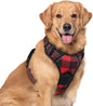 GLOBEGOU CO.,LTD Rabbitgoo Large Dog Harness No Pull Adjustable Soft Padded Vest Reflective Oxford Material Red Plaid Dual Leash Clips - Animals & Pet Supplies > Pet Supplies > Pet Collars & Harnesses Dog