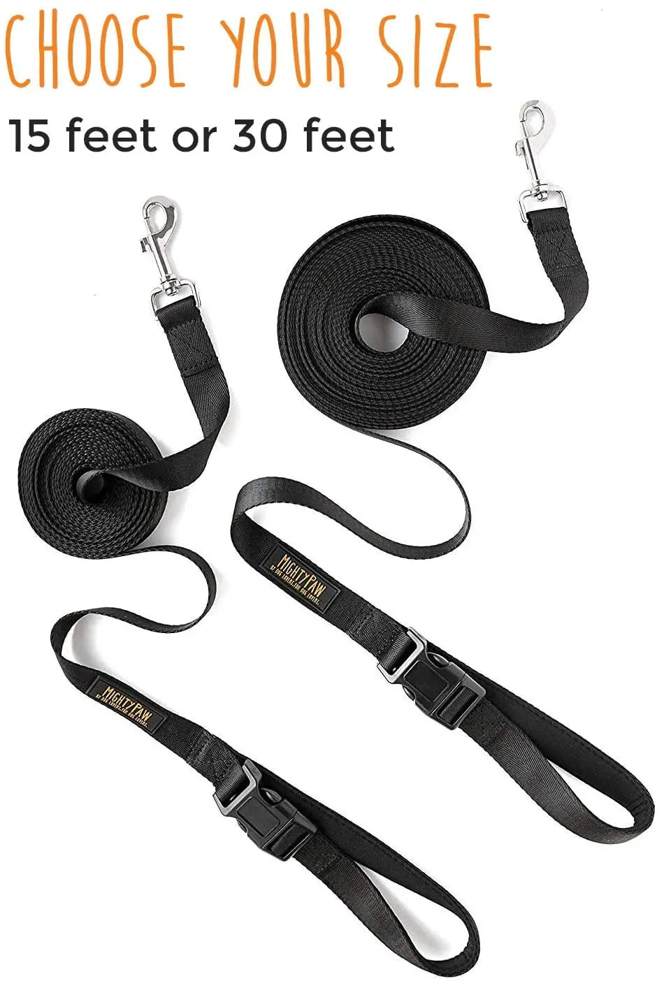 Mighty Paw 15Ft Long Dog Leash - Ultimate Training Tool for Dogs with Padded Handle and Waterproof Durability Mighty Paw