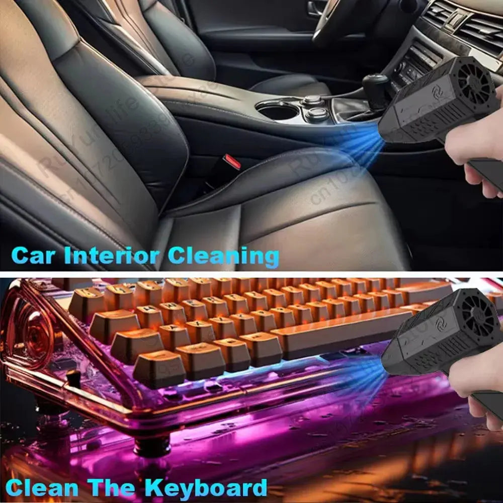 Caer Mini Turbo Jet Fan: High-Performance Electric Air Duster with Adjustable 3-Speed Settings and 130,000 RPM for Efficient Car and Computer Cleaning caer