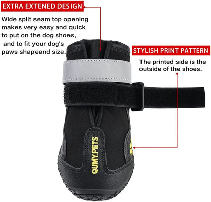 QUMY QUMY Large Dog Shoes All Season Boots For Paws Durable Paw Protectors For Hot Pavement And Trails - Animals & Pet Supplies > Pet Supplies > Pet Apparel > Pet Shoes Dog