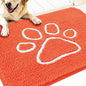 OLANLY OLANLY Ultra Absorbent Chenille Door Mat For Pets 24x16 Inches Non Slip Washable Entryway Mat Beige Paw Print Design - Animals & Pet Supplies > Pet Supplies
