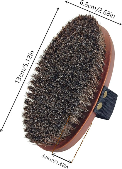 YIOYOODA YIOYOODA Natural Horsehair Dry Brush With Ergonomic Wooden Handle For Exfoliating Body Skin Health And Lymphatic Support - Sporting Goods > Outdoor Recreation > Equestrian > Horse Care > Horse Grooming > Horse Grooming Combs, Brushes & Mitts Equine