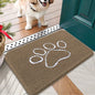 OLANLY OLANLY Ultra Absorbent Chenille Door Mat For Pets 24x16 Inches Non Slip Washable Entryway Mat Beige Paw Print Design - Animals & Pet Supplies > Pet Supplies