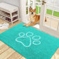 OLANLY OLANLY Ultra Absorbent Chenille Door Mat For Pets 24x16 Inches Non Slip Washable Entryway Mat Beige Paw Print Design - Animals & Pet Supplies > Pet Supplies