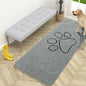 OLANLY OLANLY Ultra Absorbent Chenille Door Mat For Pets 24x16 Inches Non Slip Washable Entryway Mat Beige Paw Print Design - Animals & Pet Supplies > Pet Supplies