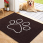 OLANLY OLANLY Ultra Absorbent Chenille Door Mat For Pets 24x16 Inches Non Slip Washable Entryway Mat Beige Paw Print Design - Animals & Pet Supplies > Pet Supplies