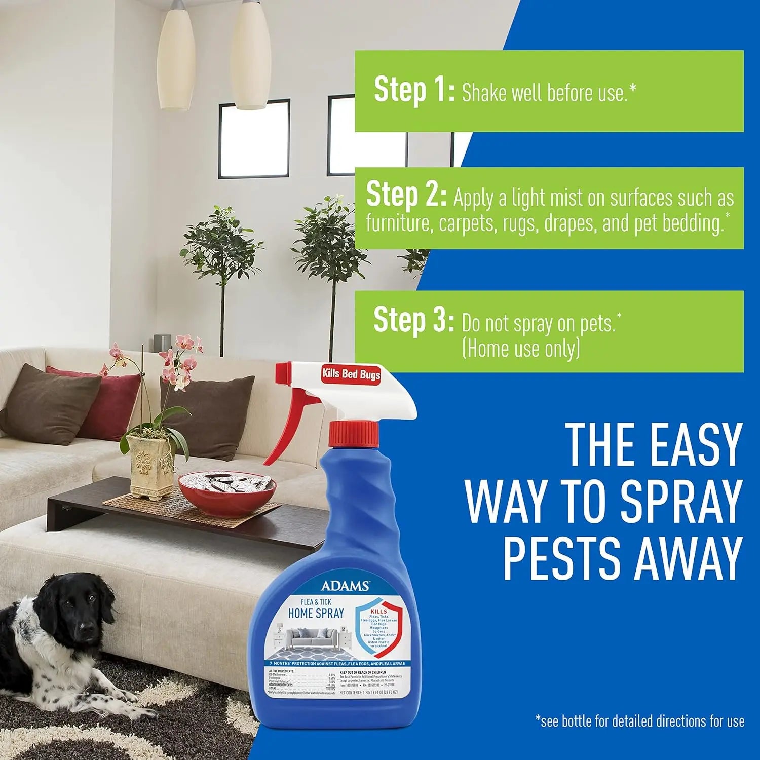 Adams Adams Flea and Tick Home Spray With Precor Kills Fleas Eggs Ticks Bed Bugs and More 24 Fl Oz - Home & Garden > Household Supplies > Pest Control > Pesticides > Miticides cat