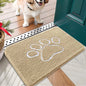 OLANLY OLANLY Ultra Absorbent Chenille Door Mat For Pets 24x16 Inches Non Slip Washable Entryway Mat Beige Paw Print Design - Animals & Pet Supplies > Pet Supplies