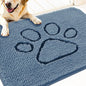 OLANLY OLANLY Ultra Absorbent Chenille Door Mat For Pets 24x16 Inches Non Slip Washable Entryway Mat Beige Paw Print Design - Animals & Pet Supplies > Pet Supplies
