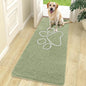 OLANLY OLANLY Ultra Absorbent Chenille Door Mat For Pets 24x16 Inches Non Slip Washable Entryway Mat Beige Paw Print Design - Animals & Pet Supplies > Pet Supplies