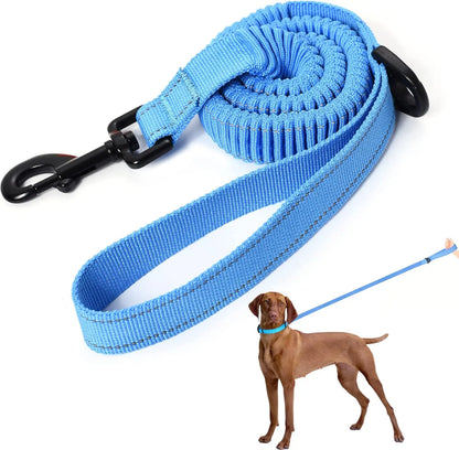 Universal Promotions Mile High Life Bungee Dog Leash For Small Dogs Elastic Stretch 3 To 5 Feet In Blue Orange Lime Pink - Animals & Pet Supplies > Pet Supplies > Pet Leashes Dog