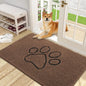 OLANLY OLANLY Ultra Absorbent Chenille Door Mat For Pets 24x16 Inches Non Slip Washable Entryway Mat Beige Paw Print Design - Animals & Pet Supplies > Pet Supplies