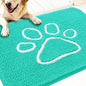 OLANLY OLANLY Ultra Absorbent Chenille Door Mat For Pets 24x16 Inches Non Slip Washable Entryway Mat Beige Paw Print Design - Animals & Pet Supplies > Pet Supplies