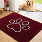 OLANLY OLANLY Ultra Absorbent Chenille Door Mat For Pets 24x16 Inches Non Slip Washable Entryway Mat Beige Paw Print Design - Animals & Pet Supplies > Pet Supplies