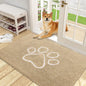 OLANLY OLANLY Ultra Absorbent Chenille Door Mat For Pets 24x16 Inches Non Slip Washable Entryway Mat Beige Paw Print Design - Animals & Pet Supplies > Pet Supplies