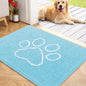 OLANLY OLANLY Ultra Absorbent Chenille Door Mat For Pets 24x16 Inches Non Slip Washable Entryway Mat Beige Paw Print Design - Animals & Pet Supplies > Pet Supplies