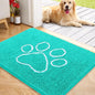 OLANLY OLANLY Ultra Absorbent Chenille Door Mat For Pets 24x16 Inches Non Slip Washable Entryway Mat Beige Paw Print Design - Animals & Pet Supplies > Pet Supplies