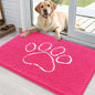 OLANLY OLANLY Ultra Absorbent Chenille Door Mat For Pets 24x16 Inches Non Slip Washable Entryway Mat Beige Paw Print Design - Animals & Pet Supplies > Pet Supplies