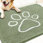 OLANLY OLANLY Ultra Absorbent Chenille Door Mat For Pets 24x16 Inches Non Slip Washable Entryway Mat Beige Paw Print Design - Animals & Pet Supplies > Pet Supplies