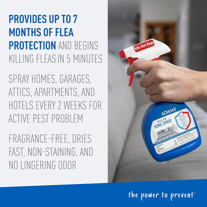Adams Adams Flea and Tick Home Spray With Precor Kills Fleas Eggs Ticks Bed Bugs and More 24 Fl Oz - Home & Garden > Household Supplies > Pest Control > Pesticides > Miticides cat
