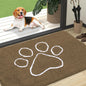 OLANLY OLANLY Ultra Absorbent Chenille Door Mat For Pets 24x16 Inches Non Slip Washable Entryway Mat Beige Paw Print Design - Animals & Pet Supplies > Pet Supplies