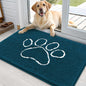 OLANLY OLANLY Ultra Absorbent Chenille Door Mat For Pets 24x16 Inches Non Slip Washable Entryway Mat Beige Paw Print Design - Animals & Pet Supplies > Pet Supplies
