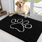 OLANLY OLANLY Ultra Absorbent Chenille Door Mat For Pets 24x16 Inches Non Slip Washable Entryway Mat Beige Paw Print Design - Animals & Pet Supplies > Pet Supplies