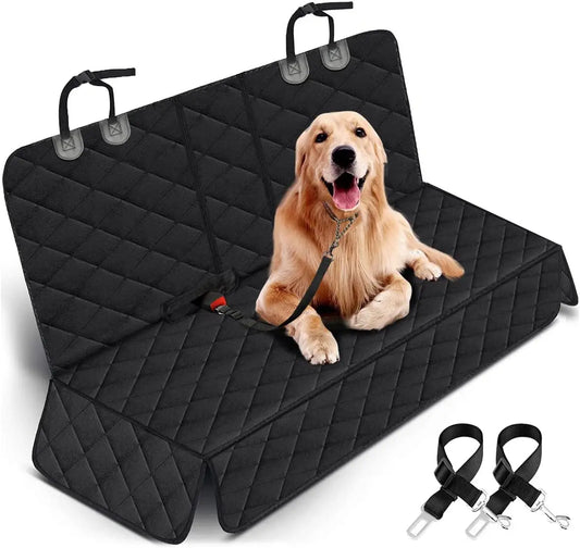 Dog Car Seat Cover, Back Seat Cover for Dogs Pet Car Seat Protector Waterproof Bench Car Seat Cover, Non-Slip Rear Seat Cover Fits Middle Armrest for Most Cars Trucks Suvs - Black Excel Pets