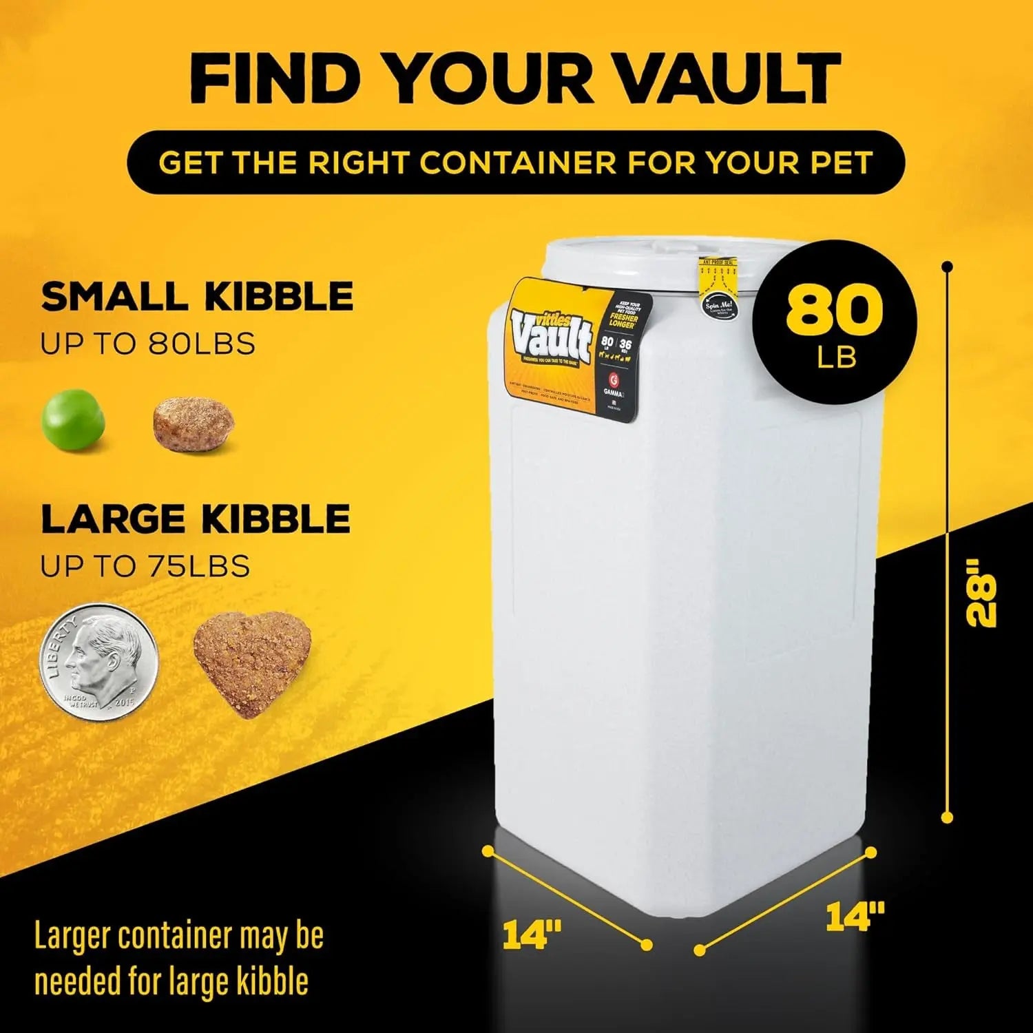 Gamma2 Gamma2 Vittles Vault Pet Food Storage Container Airtight with Gamma Seal Technology for Fresh Dry Food - Animals & Pet Supplies > Pet Supplies > Pet Food Containers > Food Storage Bins Other