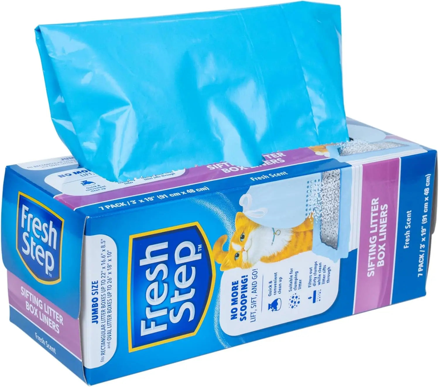 Fetch for Pets Fresh Step Drawstring Cat Litter Box Liners Heavy Duty 2 Mil Thick Litter Bags For Easy Cleanup - Animals & Pet Supplies > Pet Supplies > Cat Supplies > Cat Litter > Cat Litter Box Liners cat