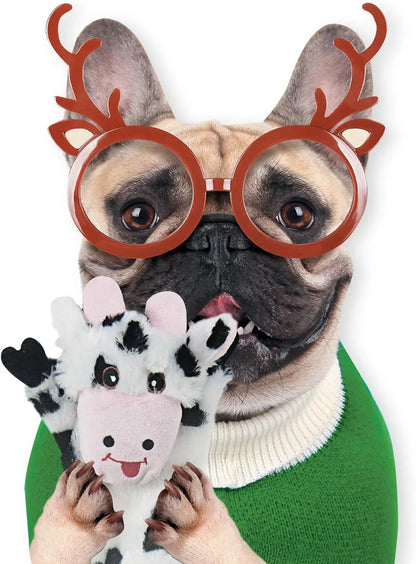 SHARLOVY SharLovy 5 Pack Plush Squeaky Dog Toys For Chewing And Teething Squirrel Cow Fox Wolf Tiger Bundle - Animals & Pet Supplies > Pet Supplies > Dog Supplies > Dog Toys Dog