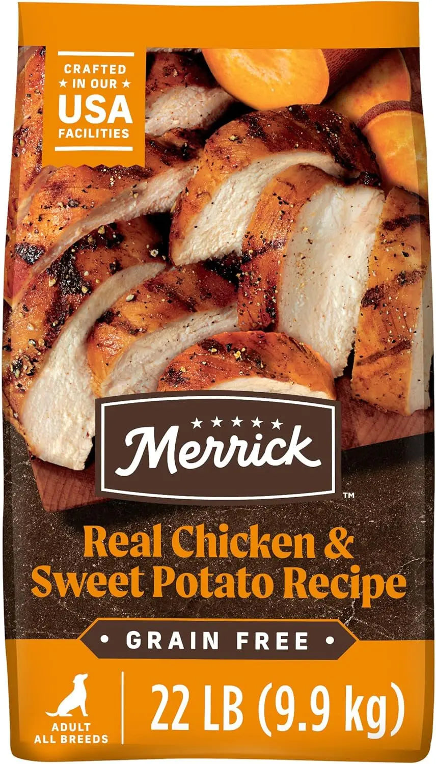 Merrick Premium Grain Free Dry Adult Dog Food, Wholesome and Natural Kibble with Real Chicken and Sweet Potato - 22.0 Lb. Bag Merrick Pet Care