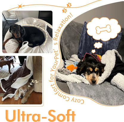 Excel Pets Ultra Soft Sherpa Large Dog Blanket Reversible Plush Micro Fleece And Sherpa For Cozy Warmth - Animals & Pet Supplies > Pet Supplies > Pet Bed Accessories Dog