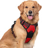 GLOBEGOU CO.,LTD Rabbitgoo Large Dog Harness No Pull Adjustable Soft Padded Vest Reflective Oxford Material Red Plaid Dual Leash Clips - Animals & Pet Supplies > Pet Supplies > Pet Collars & Harnesses Dog