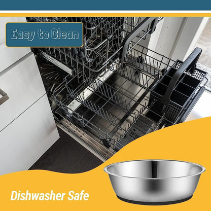 FUTONG Peggy11 Lightweight Stainless Steel Cat Bowls Set 3 Cup Two Pack Food Grade Durable Rust Resistant Dishwasher Safe - Animals & Pet Supplies > Pet Supplies > Pet Bowls, Feeders & Waterers > Bowls cat