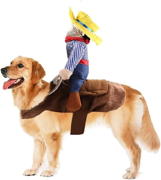 Cowboy Dog Cat Halloween Costume Clothes Novelty Funny Pets Party Cosplay Apparel (X-Large) Excel Pets