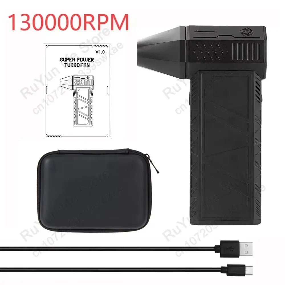 Caer Mini Turbo Jet Fan: High-Performance Electric Air Duster with Adjustable 3-Speed Settings and 130,000 RPM for Efficient Car and Computer Cleaning caer